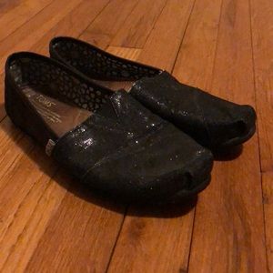 Sparkly Black Toms